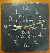 Dreckly Slate Clock - Etched