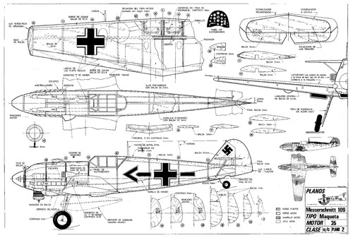 Me109 modelhob control line - me109,