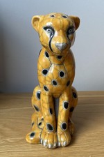 Raku Pottery Cheetah Figurine