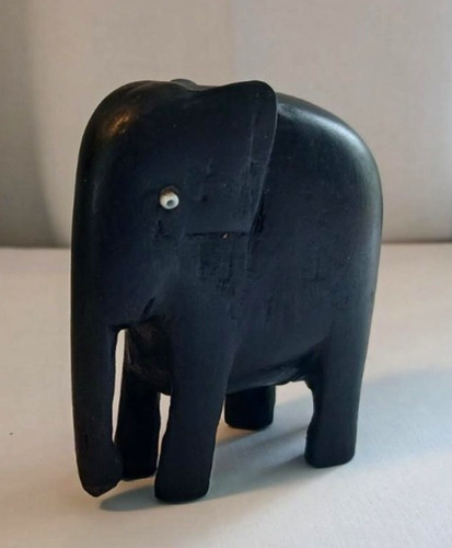 Vintage hand carved elephant - vintage,