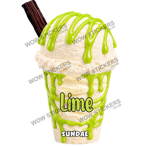 Ice cream van - sticker, lime