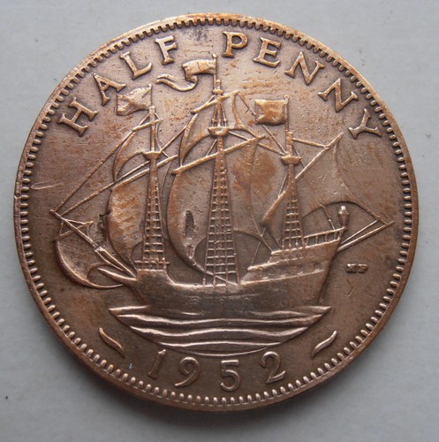 1952 half penny - 1952,
