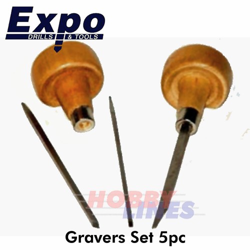 Graver set 5pc kit - kit, includes