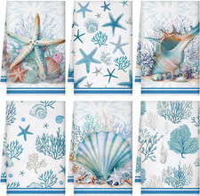 Set of 6 Beach Kitchen Towels