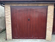 rosewood coloured metal up and over garage door
