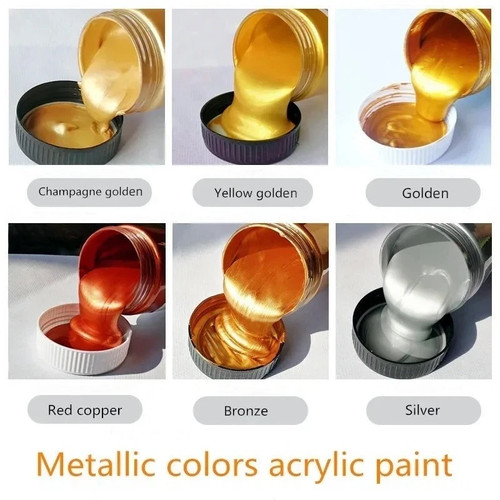 60ml gold metallic acrylic - metallic,