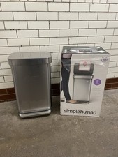 SimpleHuman 45L Step Can Bin - Stainless Steel - USED - FAULTY LID DAMAGED BROKE