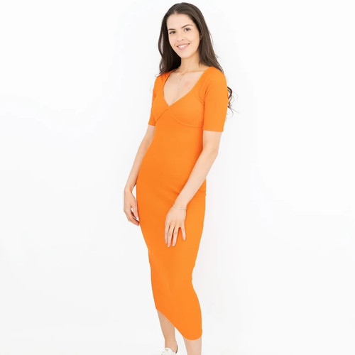 Karen millen orange ribbed - karen,