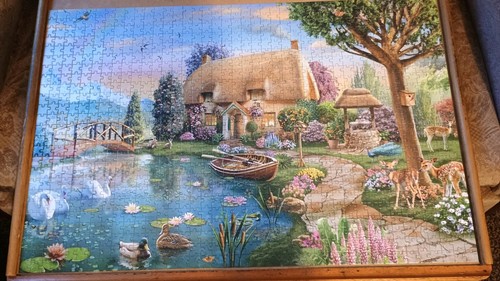 Lakeside cottage 1000 piece - lakeside,