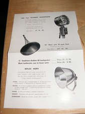 Vortexion catalog brochure  horn & driver reflex horn speaker ribbon microphone