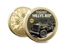 Military Vehicle Of WW2 Coin - USA Willys Jeep Army Vehicles Gold Plated Coin