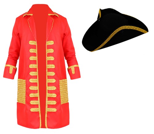 Red pirate coat adults captain - adults,