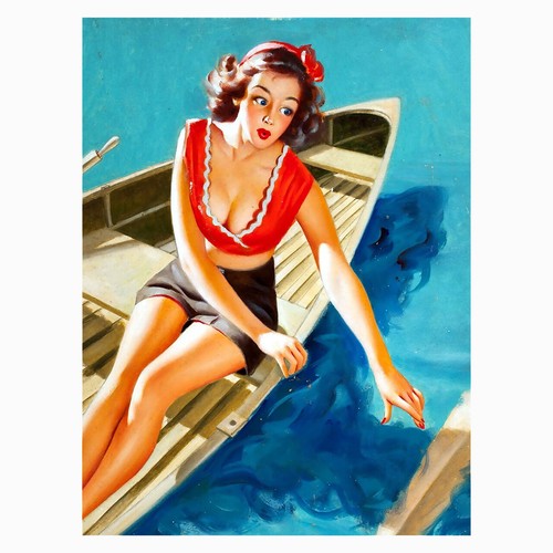 Boat pin retro - pin, tin