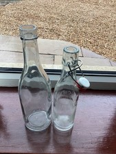Glass Swing Top Bottle + thick pressed glass bottle? Seams down sides Antique 