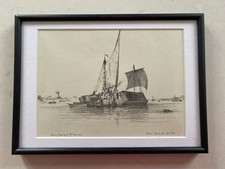 Marine Print of Canal Boats