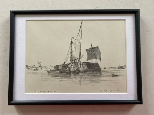Marine print canal boats - canal,