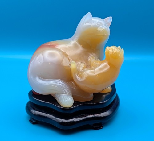 Vintage polished agate - cat, &