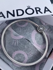 NEW Genunie Pandora Moments Snake Chain  Sparkling Clip Bracelet S925 Size 20cm