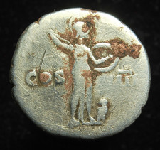 Domitian as Caesar silver denarius, COS IIII, Minerva, Rome 76-77AD - RARE!