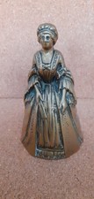 Antique Brass Lady Bell, 10.5cm Tall