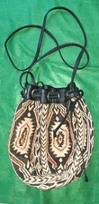 Aztec Navajo Country Western 50s Style Drawstring Shoulder Bucket Bag Rockabilly