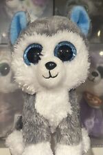 TY BEANIE BOOS SLUSH THE HUSKY WOLF PUPPY DOG PLUSH SOFT TOY 6" /15CM TALL