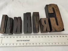 8 Vintage Letters Printers Blocks Letterpress Wooden Printing - mixed lot