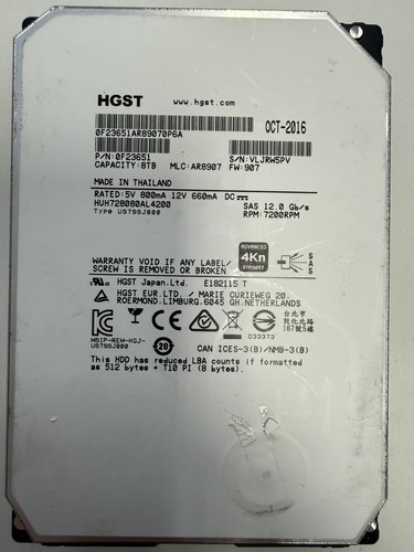 Hgst 8tb sas 12g hdd - hgst,