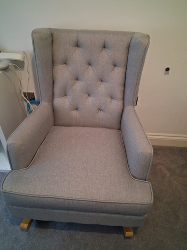 Modern linen nursery - linen, rocking