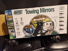 Maypole Towing Mirrors PAIR, Convex Glass, Clamp Fittings For Most Vehicles 