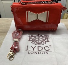 Stylish Red LYDC London Handbag with Bow Detail  Fashion  Bag/ Dust Bag NWOT  
