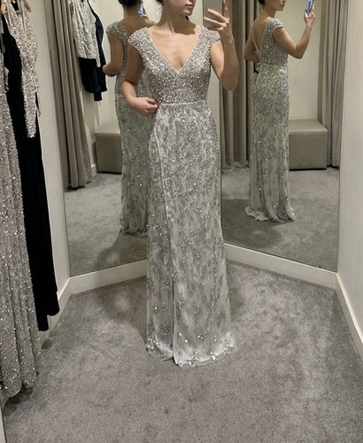 Silver ball gown prom - ball, dress