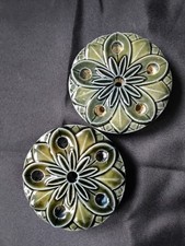 2 Pieces Of Wade - Water Lily Candle Holders