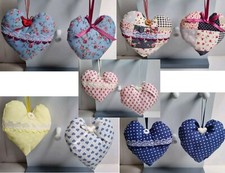 2 x Handmade Fabric Heart