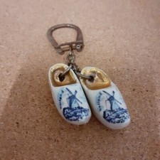 Vintage Delft Blue Clogs Keyring