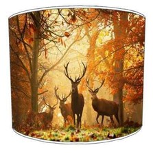 Handmade Deer Stag Hunting Ceiling Lampshade Table Lamp shade Pendant Lampshades