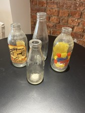 4 Early Milk Bottles All Different