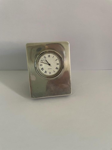 Hallmarked silver desk clock - hallmarked,
