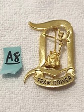 RARE Brooch Disney Pin Tinker Bell Tram Driver Letter D Sleeping Beauty Castle