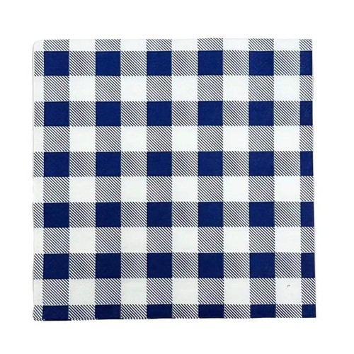 Navy blue gingham lunch - lunch, paper