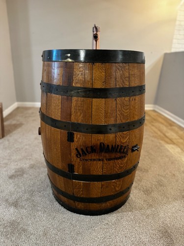 Real whiskey barrel vanity