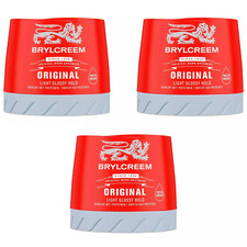 3 x 250ml BRYLCREEM Styling Pot ORIGINAL LIGHT GLOSSY HOLD 3 TUBS OF 250ML