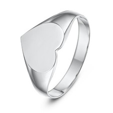 Heart Shape Ladies Signet Ring Sterling Silver Hallmarked 925 Ring