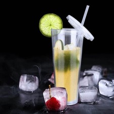 with Lid and Straw Clear