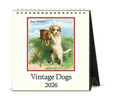 Cavallini - 2026 Desk Calendar - 6 x 6.5ins - Vintage Dogs