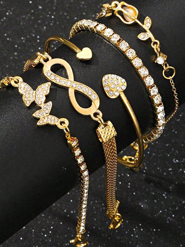 Gold tone clear crystal - gold,