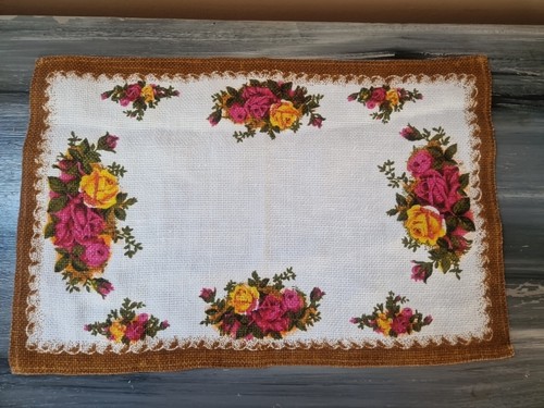 Vintage floral table placemats - vintage,