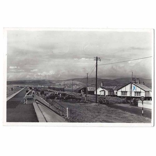 Borth view showing old cars - borth,