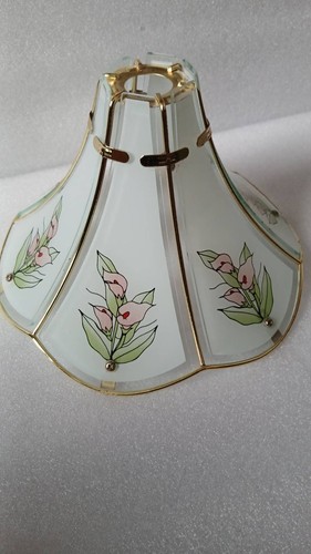 Vintage glass panel - panel, pink