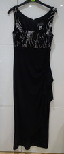 Alex Black Silver Sequin Empire Line Occasion Maxi Dress Size 10